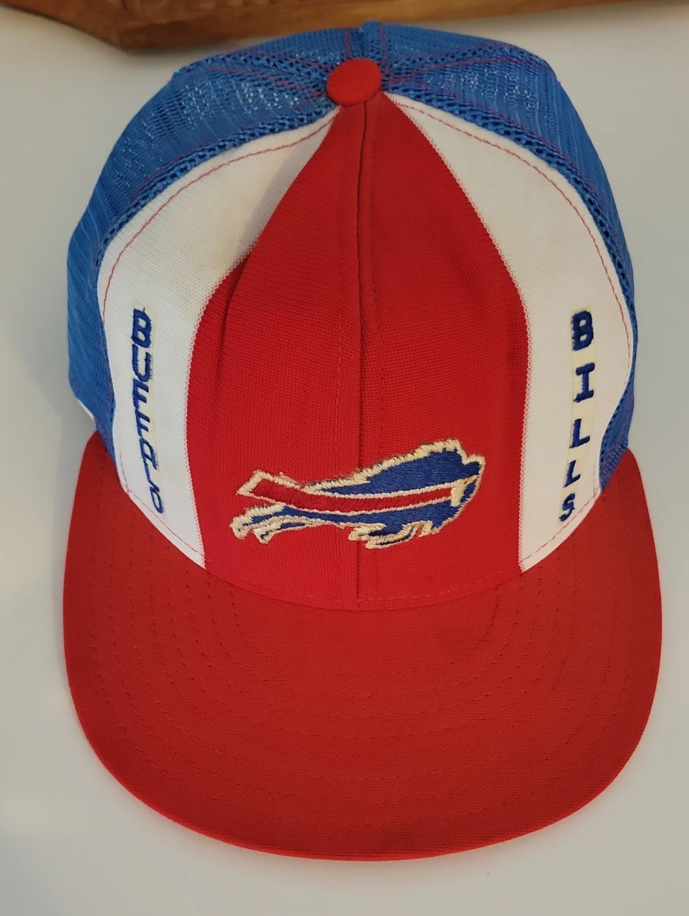 Rare Vintage 1980's Buffalo Bills Red & Blue Mesh Snapback Hat
